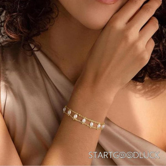 Pearl Beads Bracelet | Gold Pearl Bracelet | Best Bridal Gift