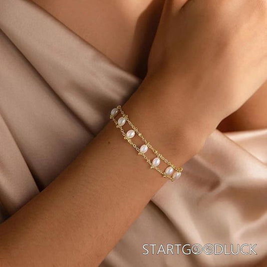Pearl Beads Bracelet | Gold Pearl Bracelet | Best Bridal Gift