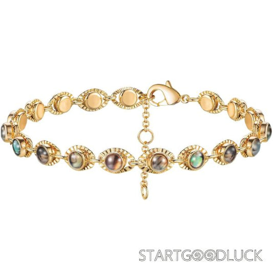 Abalone Shell Bracelet For Women | Pearl Beads Bracelet with Plated Gold Chain