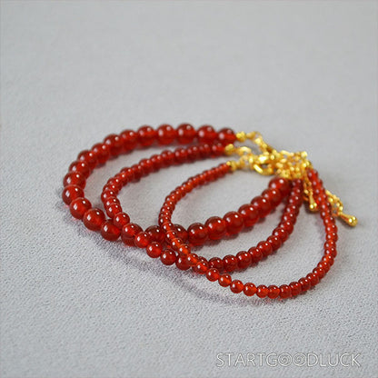 Red Agate Crystal Bracelet - Ignite Vitality & Attract Good Fortune | Crystal Bracelet