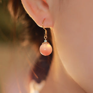 Red Agate Pendant Peach Blossom Harmony&Balance Earrings 