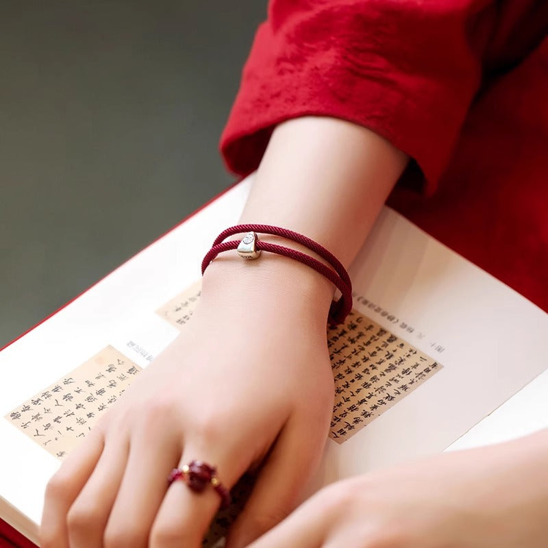Red Rope 925 Silver Rice Dumplings Postgraduate Entrance Examination Love and Luck Bracelet