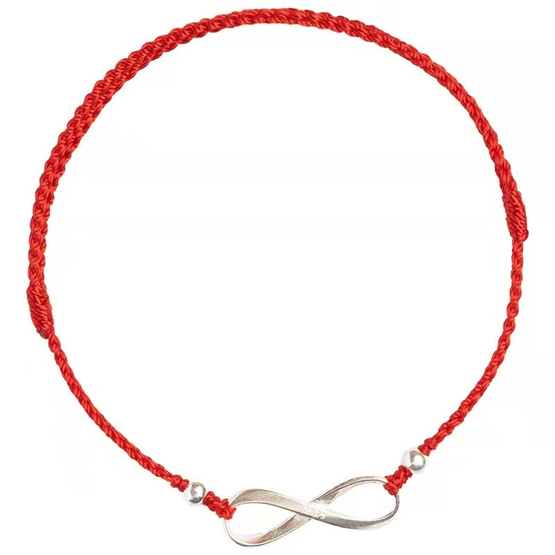 Red Rope Bracelet with silver infinity symbol perfect gift