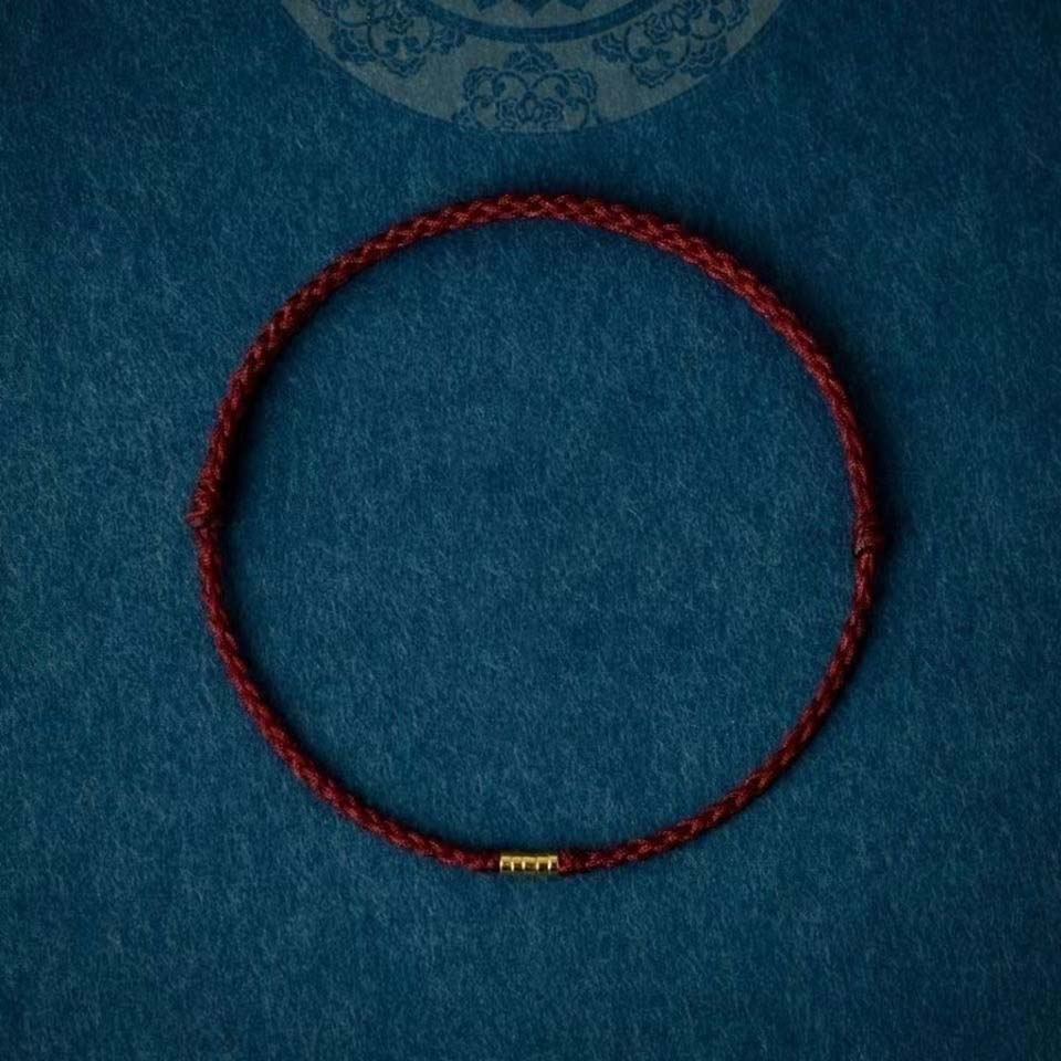 Red Rope Gold Beads Fortune Transfer Love and Luck Bracelet
