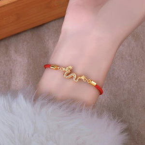 Red Rope String Dragon Zodiac Female&Male Prosperity and Wealth Bracelet