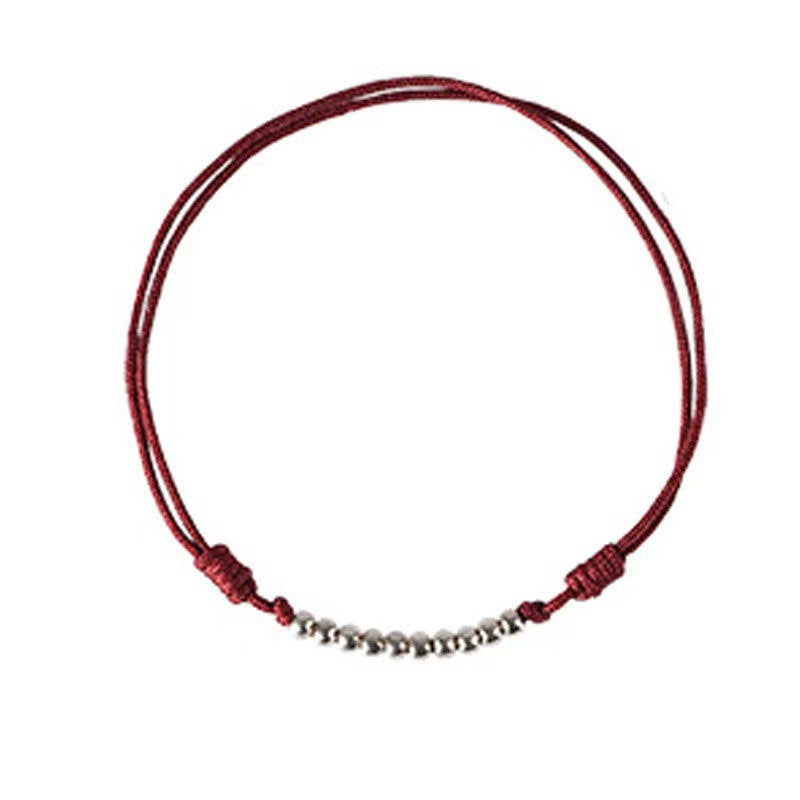 Red String 925 Silver Beads Good Luck Bead Love and Luck Bracelet