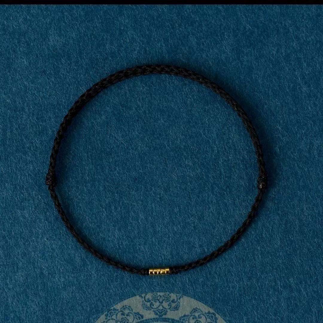 Red String Bracelet with Gold Beads for Positive Energy