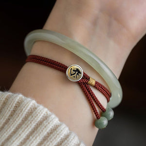 Red String Copper Buckle Zodiac Hand-woven  Courage and Strength Bracelet
