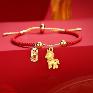 Red String Fu Horse Year Harmony and Happiness Bracelet