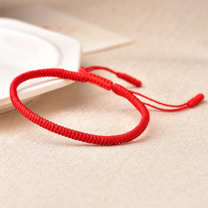 Red String Handmade Woven Diamond Knot Love and Luck Bracelet