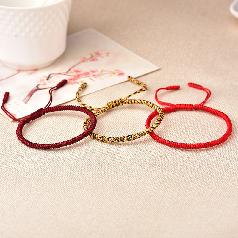 Red String Handmade Woven Diamond Knot Love and Luck Bracelet