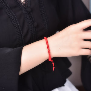Red String Handmade Woven Diamond Knot Love and Luck Bracelet