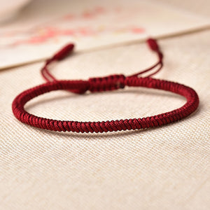 Red String Handmade Woven Diamond Knot Love and Luck Bracelet
