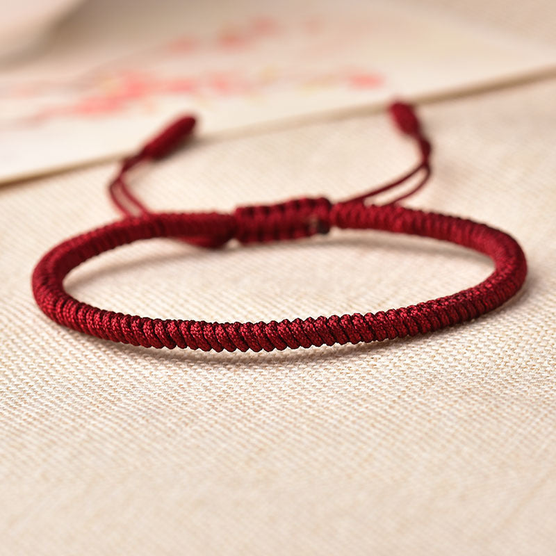 Red String Handmade Woven Diamond Knot Love and Luck Bracelet