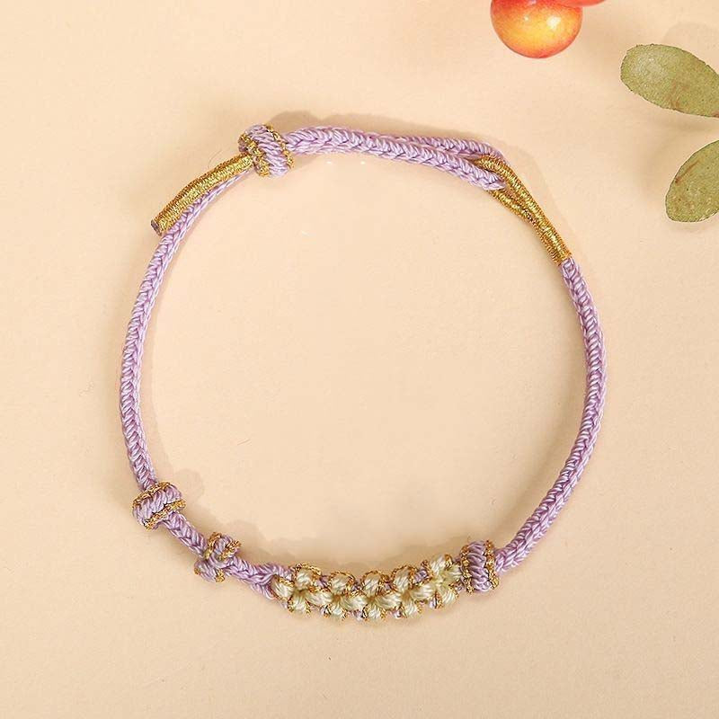 Red String Handmade Woven Peach Blossom Love and Luck Bracelet