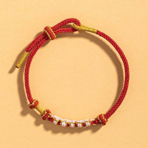 Red String Handmade Woven Peach Blossom Love and Luck Bracelet