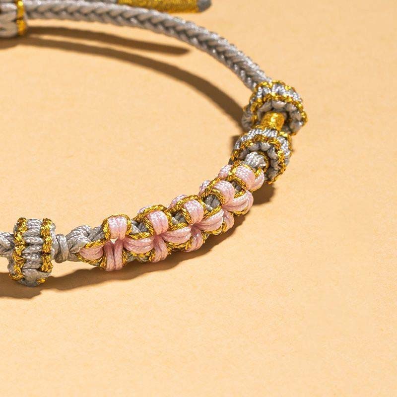 Red String Handmade Woven Peach Blossom Love and Luck Bracelet