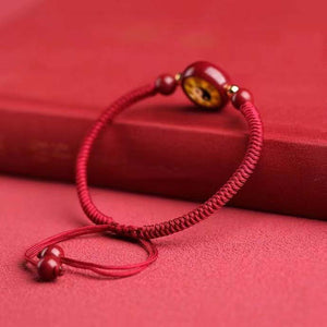 Red String Zen YinYang Cinnabar Balance and Harmony Bracelet