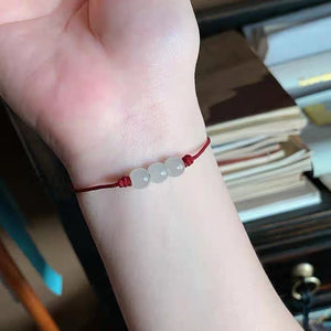 Red & Yellow String Hotan Jade Courage and Strength Bracelet 