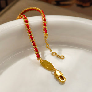 Retro red rope bracelet Courage and Strength Bracelet