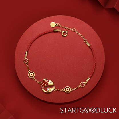 Rose Gold Koi Braided Bracelet | Lucky Charm for Fortune, Wealth & Spiritual Harmony