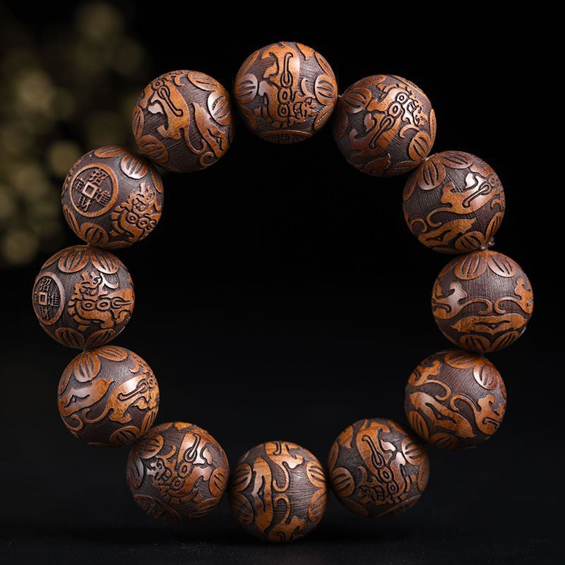 Rose Wood beads Zodiac Health and Positivity Bracelet