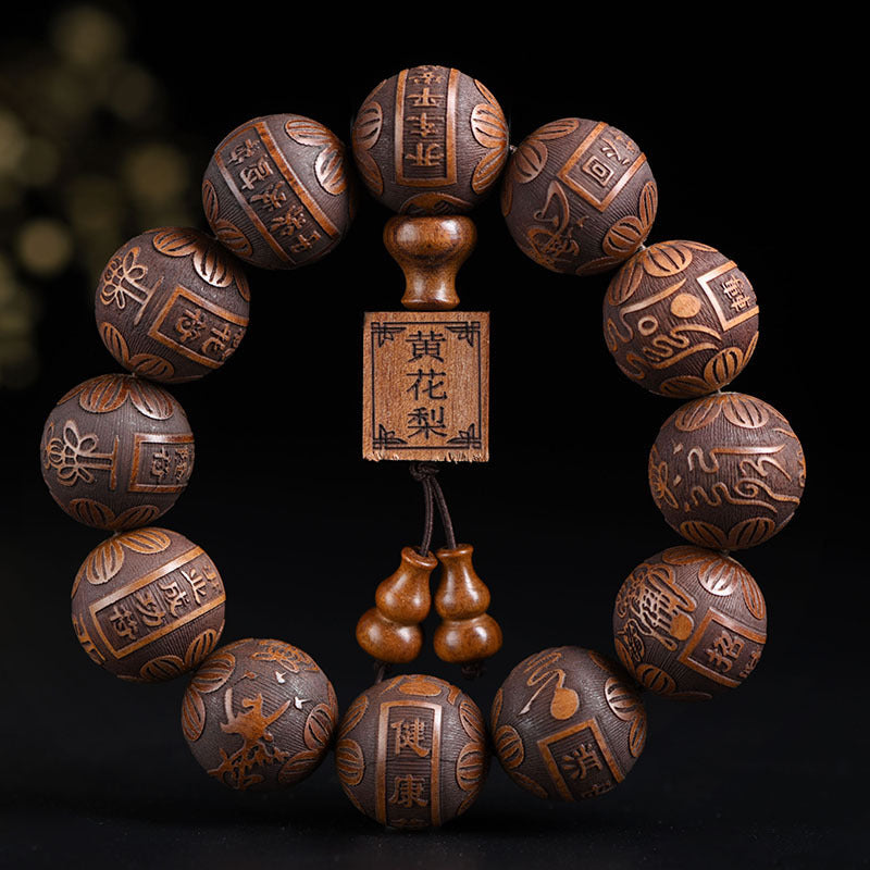 Rose Wood beads Zodiac Health and Positivity Bracelet