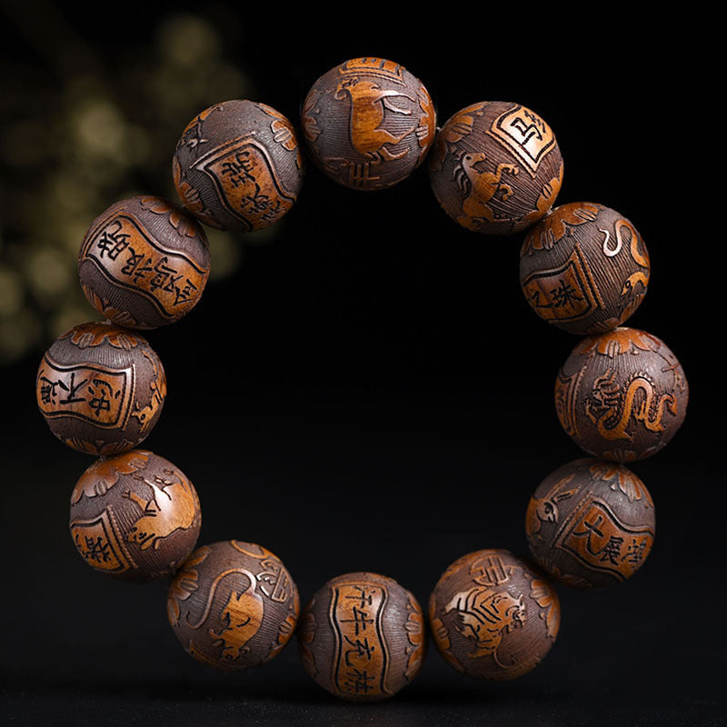 Rose Wood beads Zodiac Health and Positivity Bracelet