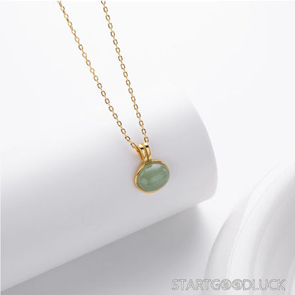 Silver/golden - Framed Jade Necklace Pendant: A Symbol of Spiritual Purity
