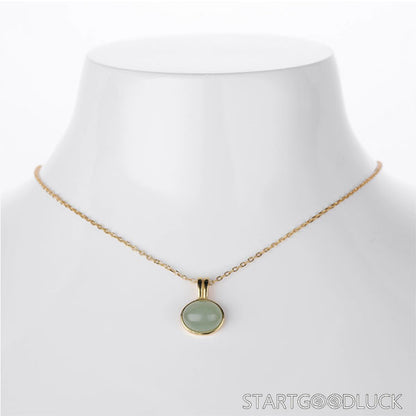 Silver/golden - Framed Jade Necklace Pendant: A Symbol of Spiritual Purity