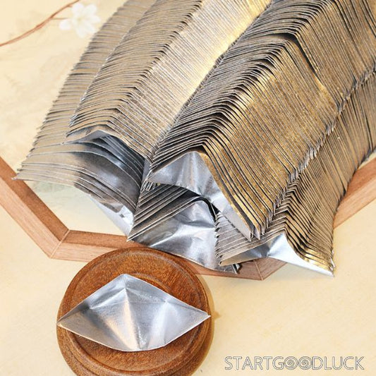 Silver Joss Paper  - Chinese  Silver Ingot-style set for Afterlife Offerings & Cultural Rituals