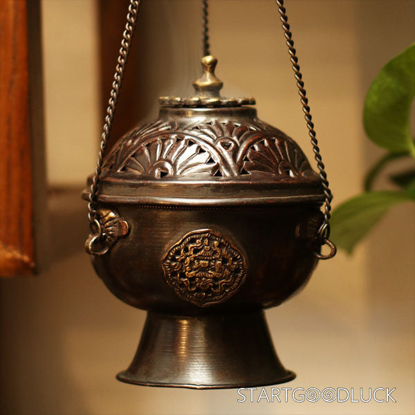 Smoke Offering | Tibetan - Style Copper Incense Burner - StartGoodLuck