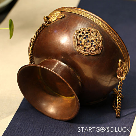 Smoke Offering | Tibetan - Style Copper Incense Burner - StartGoodLuck