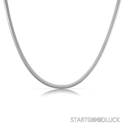 Snake Design Chain - Minimalist Choker Necklace • Adjustable Cuban Link Chain