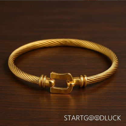 Stainless Steel Bracelet With  Hook Clasp | Twisted Cable Bracelet For Men