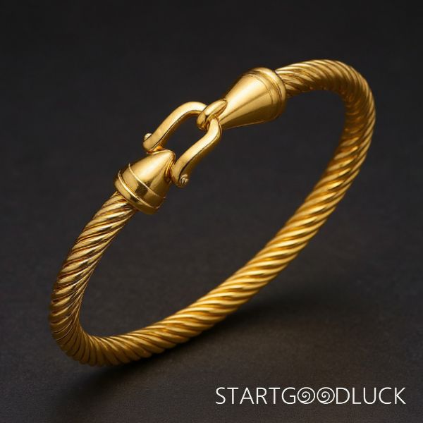 Stainless Steel Bracelet With  Hook Clasp | Twisted Cable Bracelet For Men