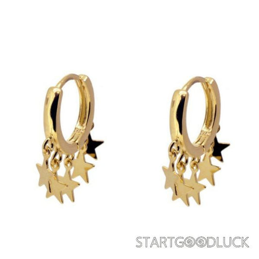 Star String Earrings | 18k Gold Plated Sterling Silver