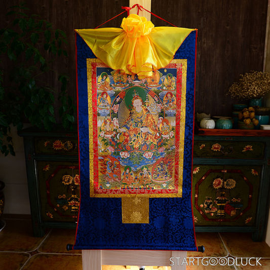 Thangka Painting | Embroidered Padmasambhava: Dharma Spread & Spiritual Awakening