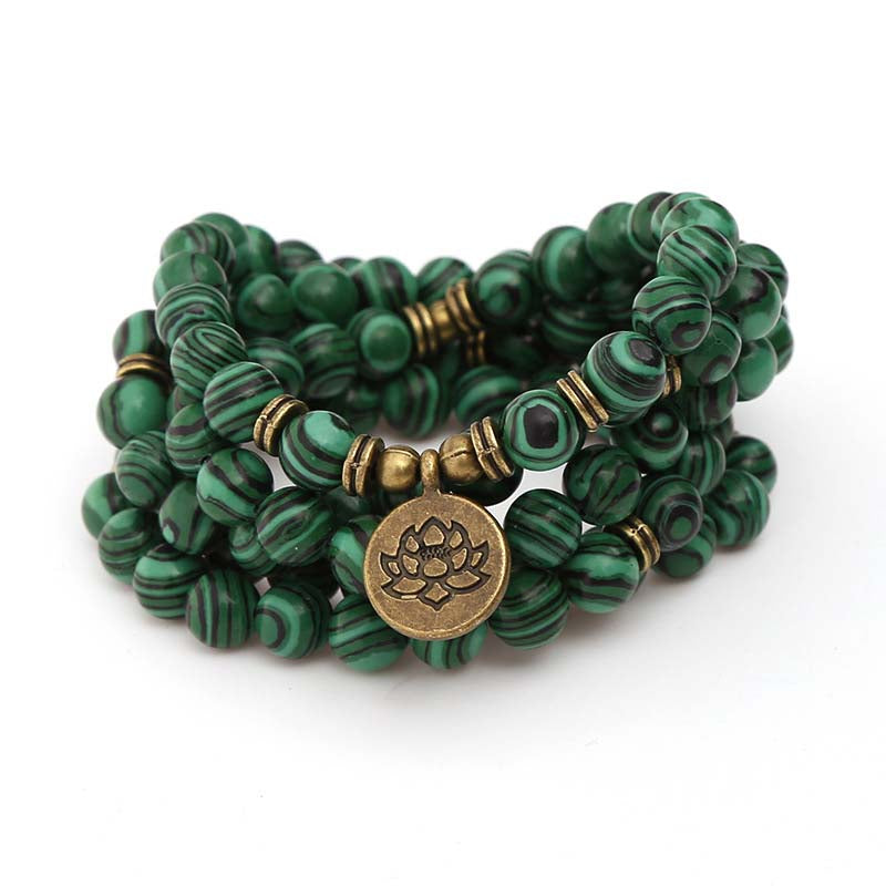Tibetan 108 - Bead Green Agate Mala: Awaken Wisdom, Purify Energy