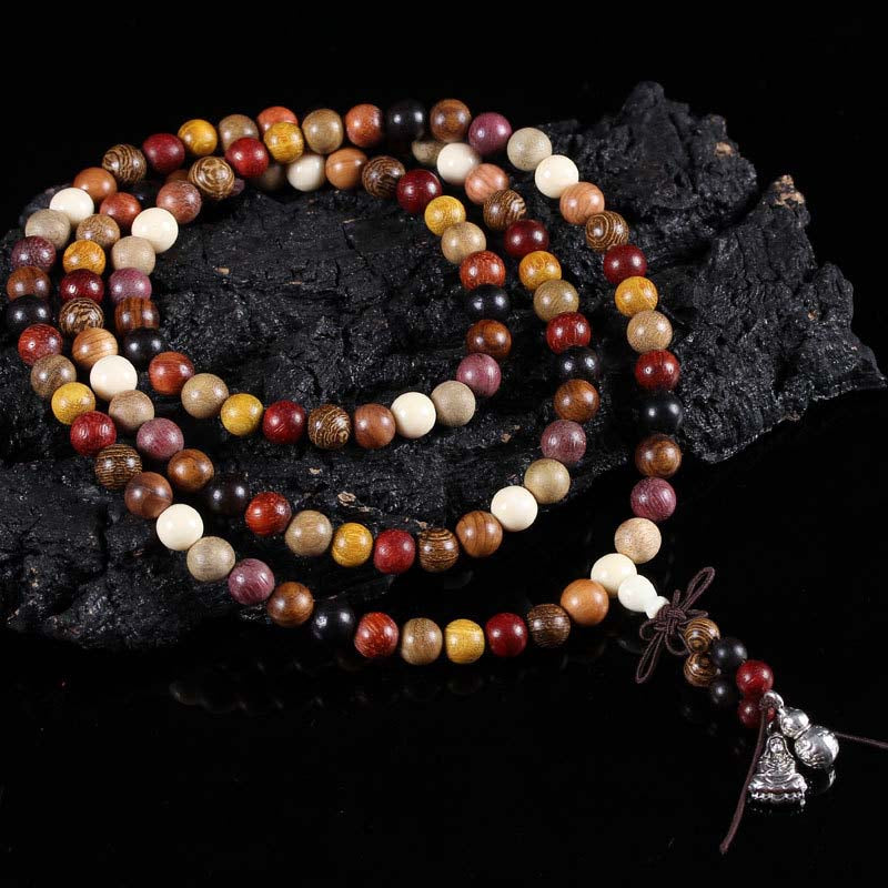 Tibetan Buddhist 108 - Bead Multi - Treasure Sandalwood Mala necklace: Balance Energy, Attract Blessings