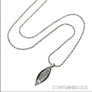 Tibetan Buddhist Necklace: Om Mani Padme Hum Prayer Wheel Pendant (Protect & Awaken) - StartGoodLuck