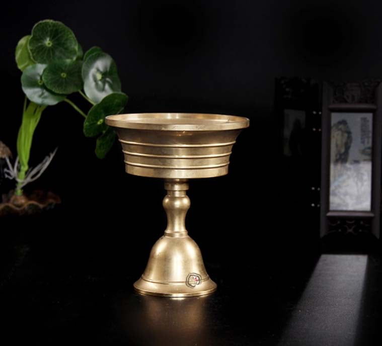 Tibetan Butter Lamp Offering |  Simple-style Copper Lamp Offering