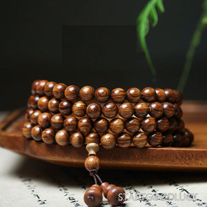 Tibetan Natural Huanghuali 108 - Bead Mala Necklace: Eliminate Troubles, Attract Blessings - StartGoodLuck