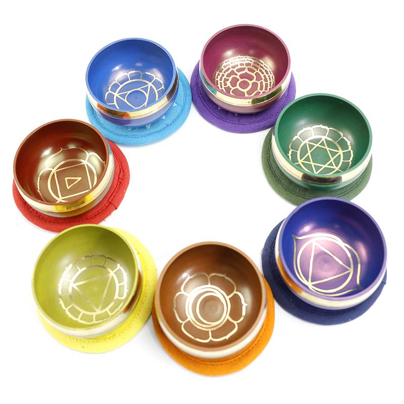 Tibetan Singing Bowls Handmade Seven-Color  | Chakra Healing & Mindful Meditation