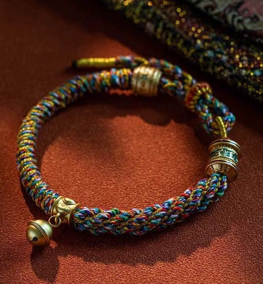Tibetan Six - Syllable Mantra Five - Color Bracelet: Sacred Threads, Blessed Energy