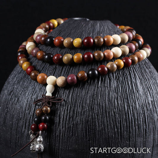 Tibetan Buddhist 108 - Bead Multi - Treasure Sandalwood Mala necklace: Balance Energy, Attract Blessings - StartGoodLuck