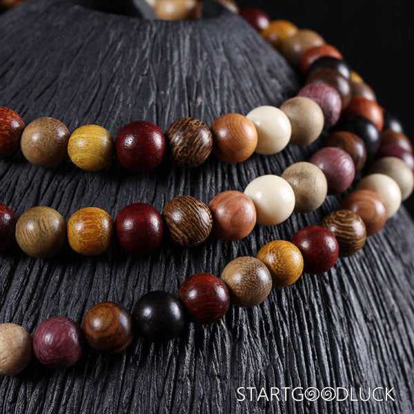 Tibetan Buddhist 108 - Bead Multi - Treasure Sandalwood Mala necklace: Balance Energy, Attract Blessings - StartGoodLuck