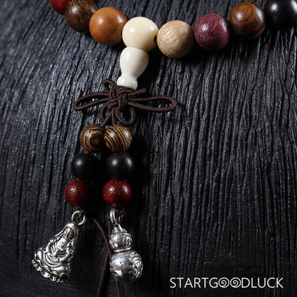 Tibetan Buddhist 108 - Bead Multi - Treasure Sandalwood Mala necklace: Balance Energy, Attract Blessings - StartGoodLuck