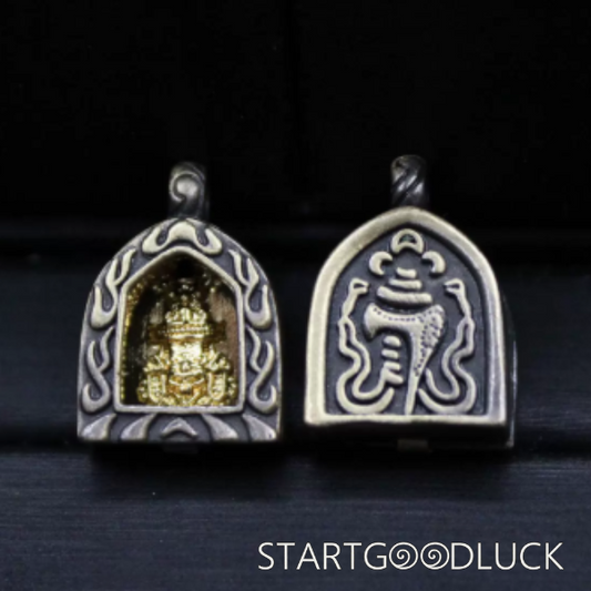 Tibetan Buddhist Amulet | Copper Yellow Jambhala: Wealth Attraction & Protective Blessing (Blessed by Senior Monks)