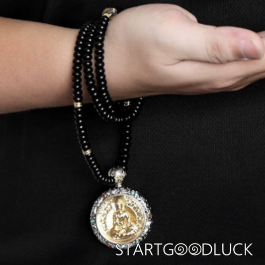 Tibetan Buddhist Amulet Pendant | Amitabha Buddha: Peace Blessing & Protective Grace (Blessed by Senior Monks)